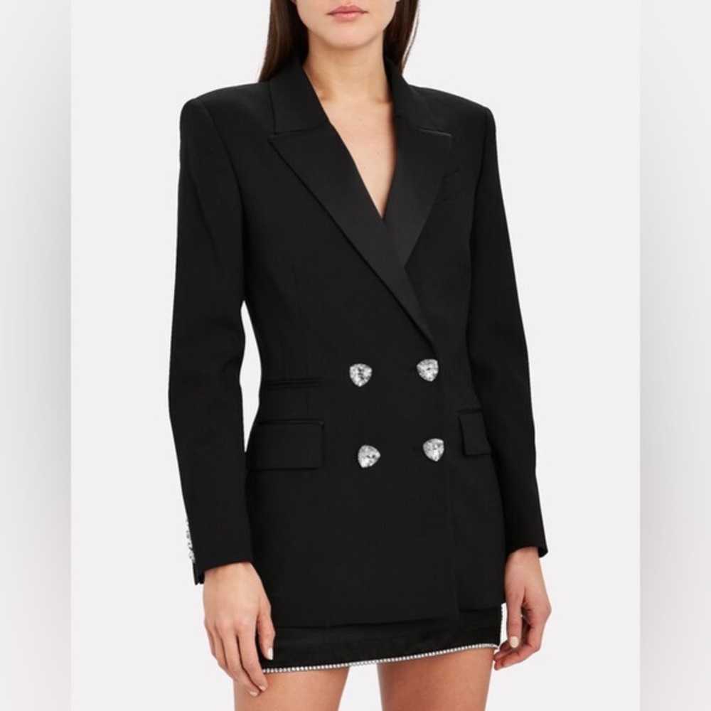 RACIL Felix Double-Breasted Diamanté Virgin Wool Blazer size FR 36/Us S